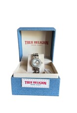 True Religion True Religion Watch Round Case with Crystals Logo Stainless Steel Bracelet