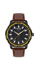 Kenneth Cole Reaction Kenneth Cole Reaction Watch Black Yellow Trim Case Leather Strap