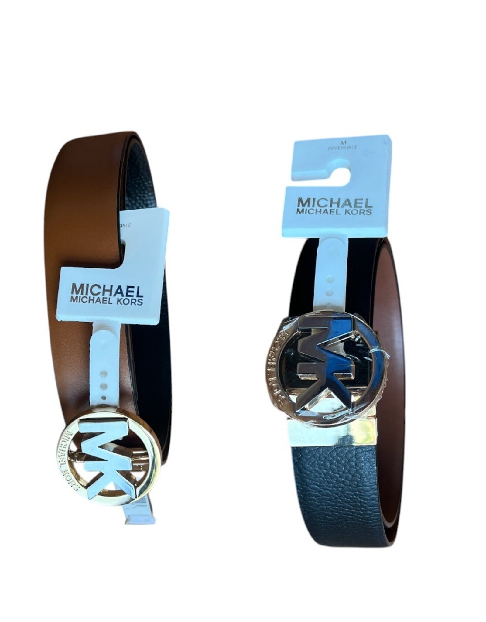 Michael Kors Michael Kors Belt Reversible Logo Round Buckle Soft Leather