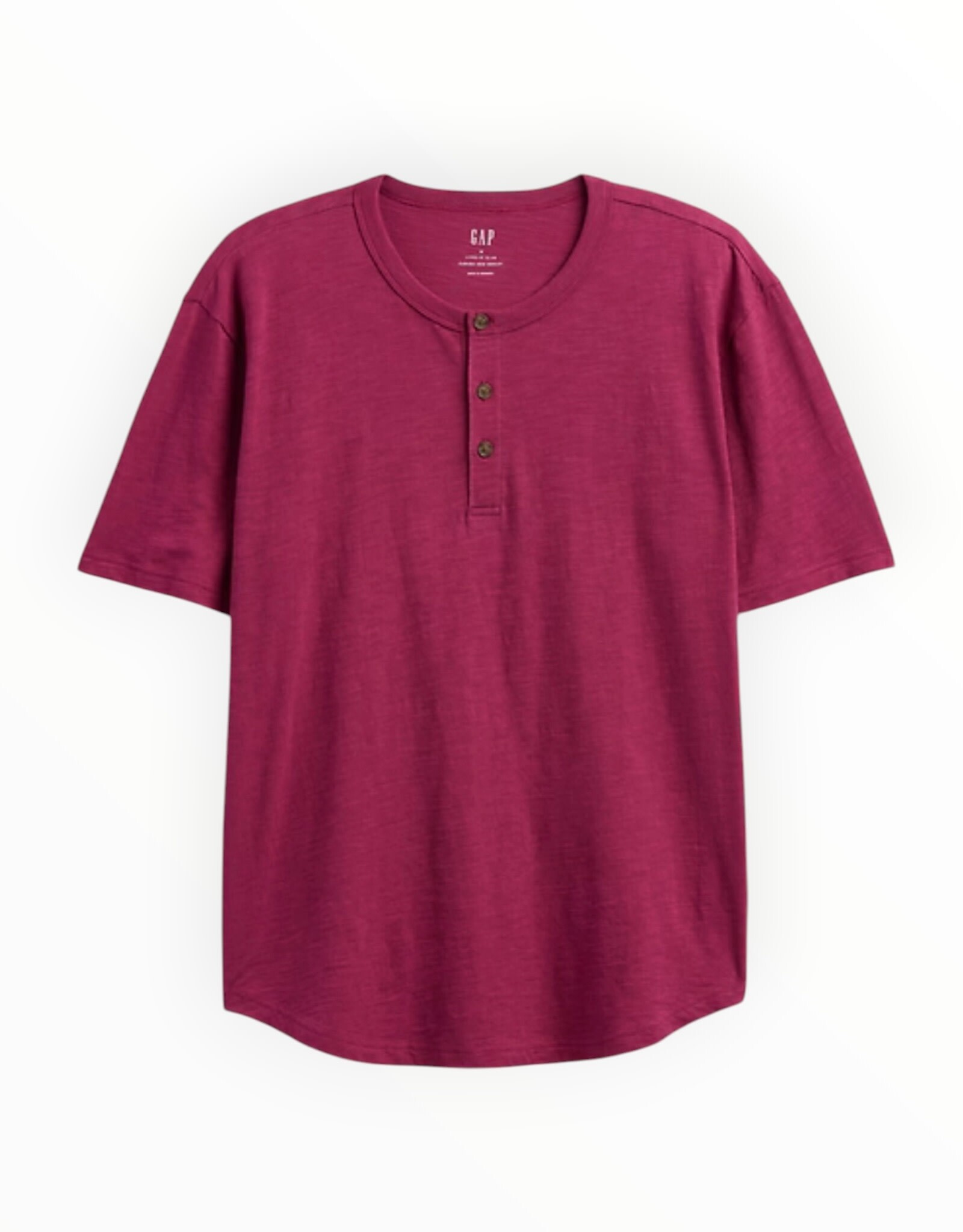 Gap Gap Lived-In Relaxed Curved Hem Henley T-Shirt