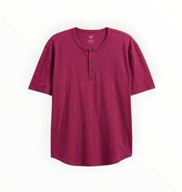 Gap Gap Lived-In Relaxed Curved Hem Henley T-Shirt