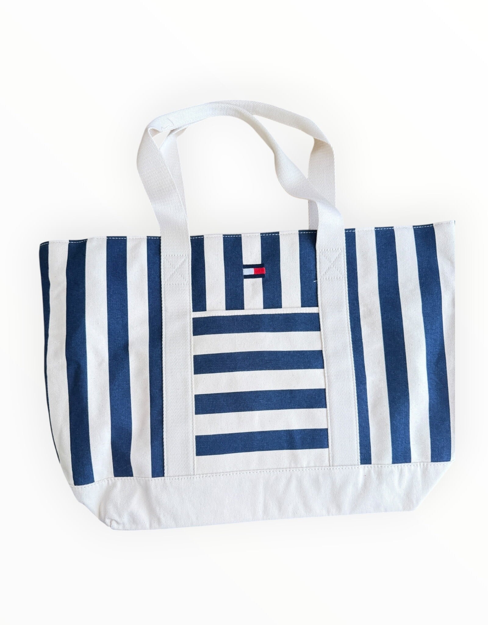 Tommy Hilfiger Tommy Hilfiger Canvas Tote Miles Striped Top Zip