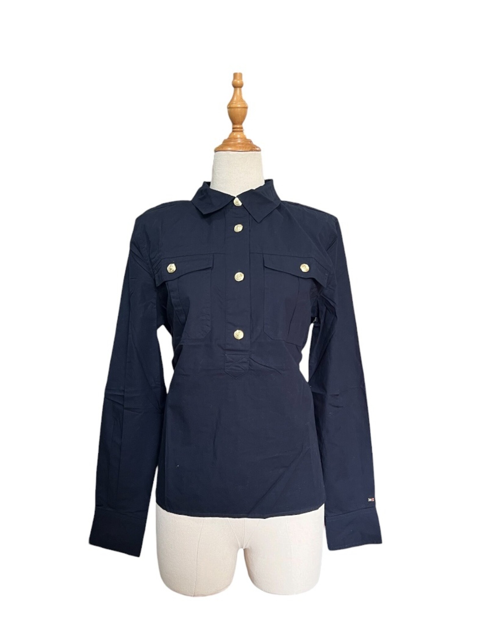 Tommy Hilfiger Tommy Hilfiger Long Sleeved Polo Shirt Gold Button