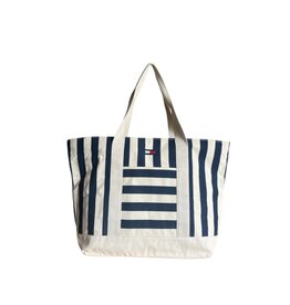 Tommy Hilfiger Tommy Hilfiger Canvas Tote Miles Striped Top Zip