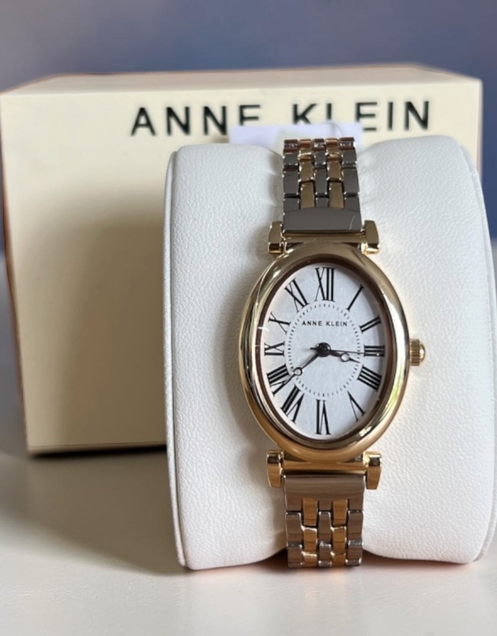 Anne Klein Anne Klein Watch Oblong Dial Roman Numerals Two Tone