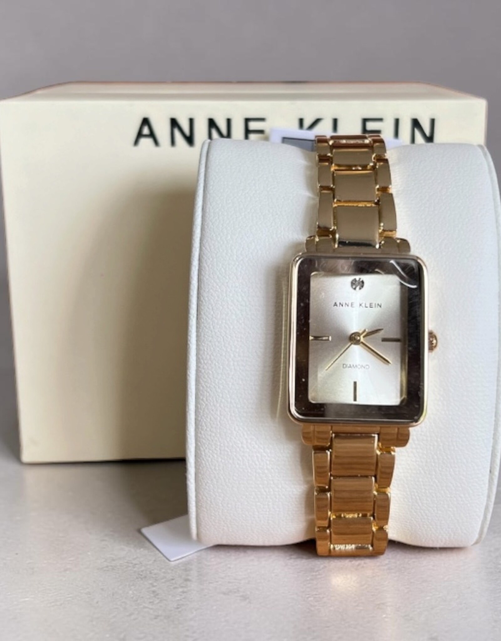 Anne Klein Anne Klein Watch Rectangular Champagne Dial Yellow Gold Tone