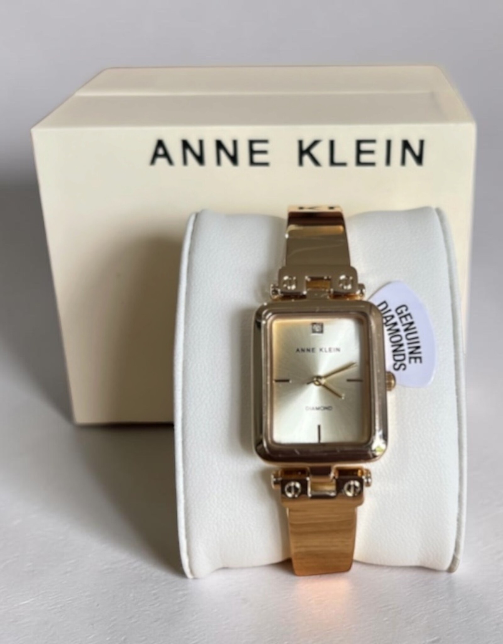 Anne Klein Anne Klein Watch Rectangular Champagne Dial Bangle Bracelet