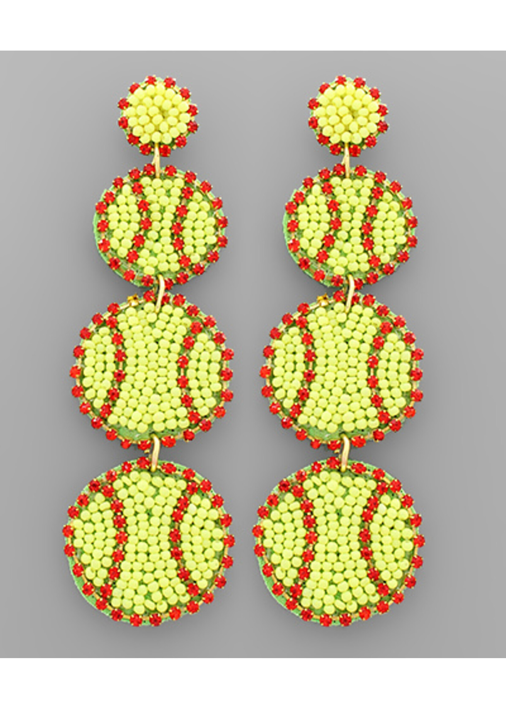 Tiered Softball Earrings
