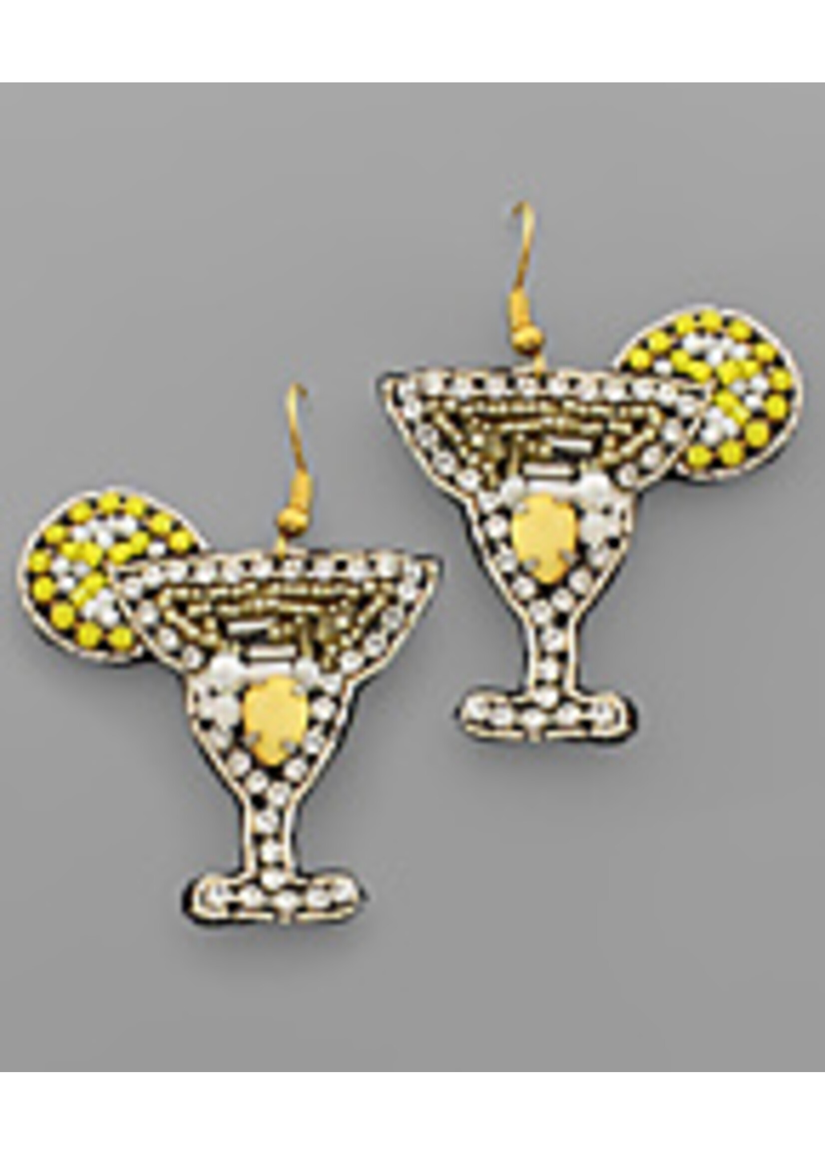Jeweled Cocktail Glass Earrings