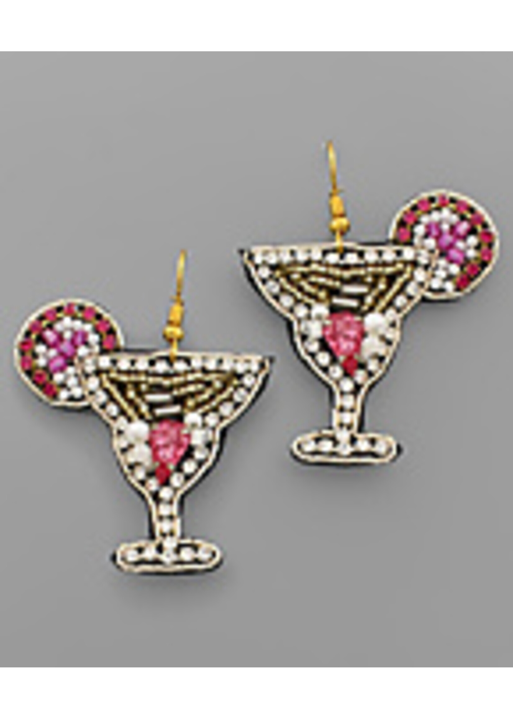Jeweled Cocktail Glass Earrings