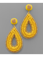 Bugle Beaded Teardrop Earrings