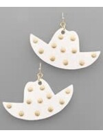 Suede Cowboy Hat Earrings