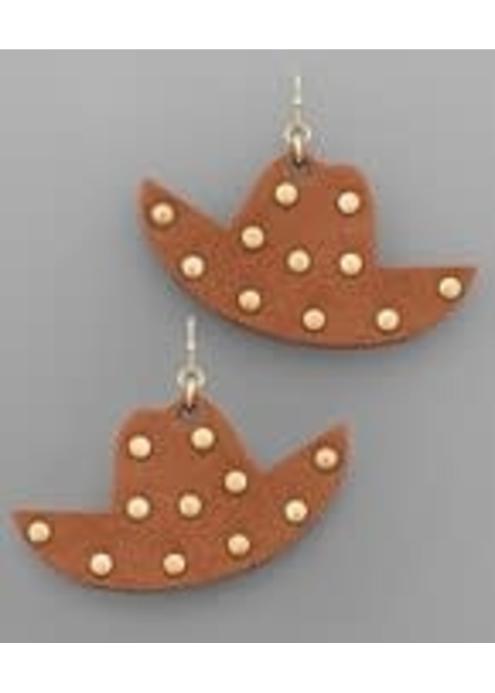 Suede Cowboy Hat Earrings