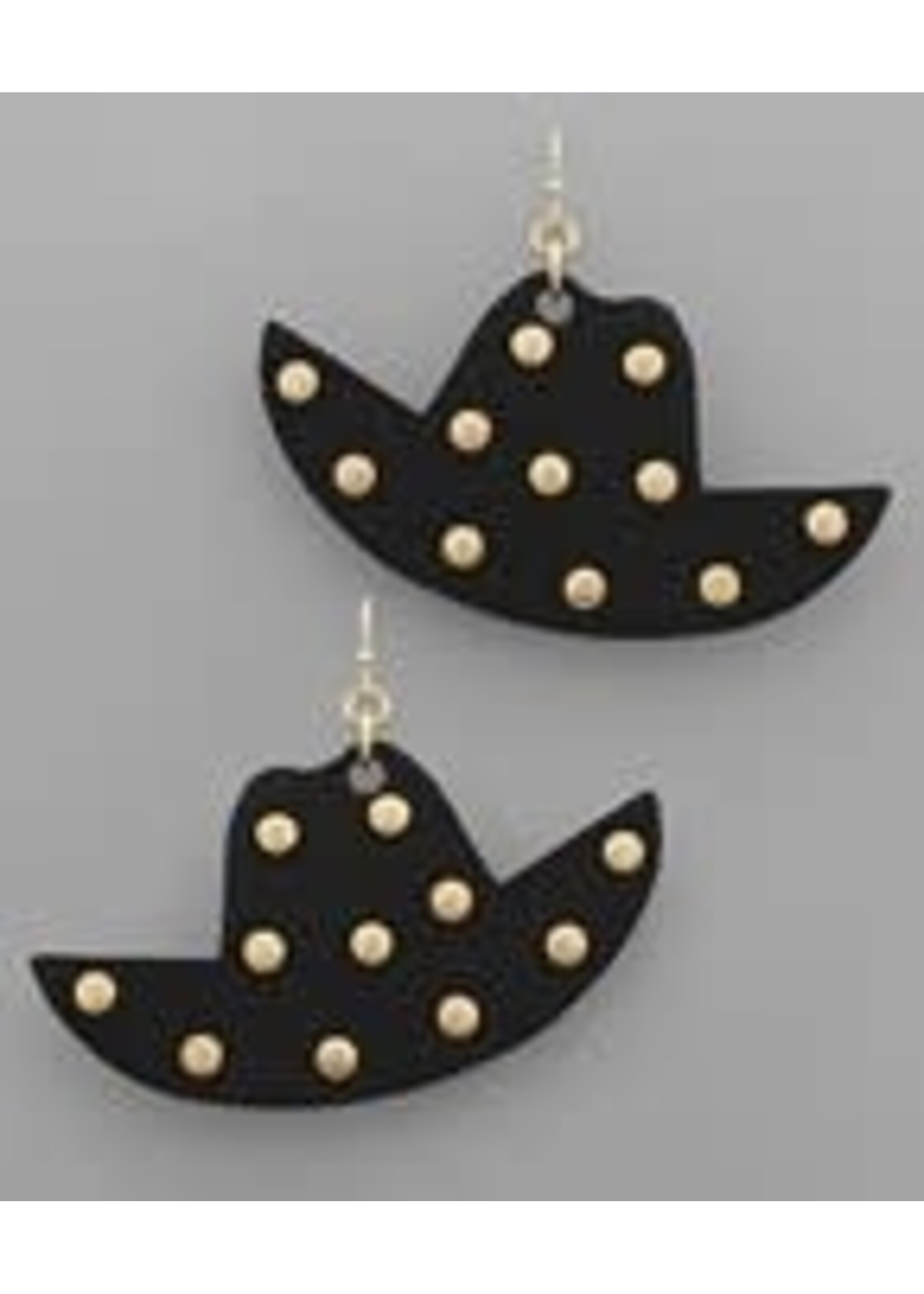 Suede Cowboy Hat Earrings