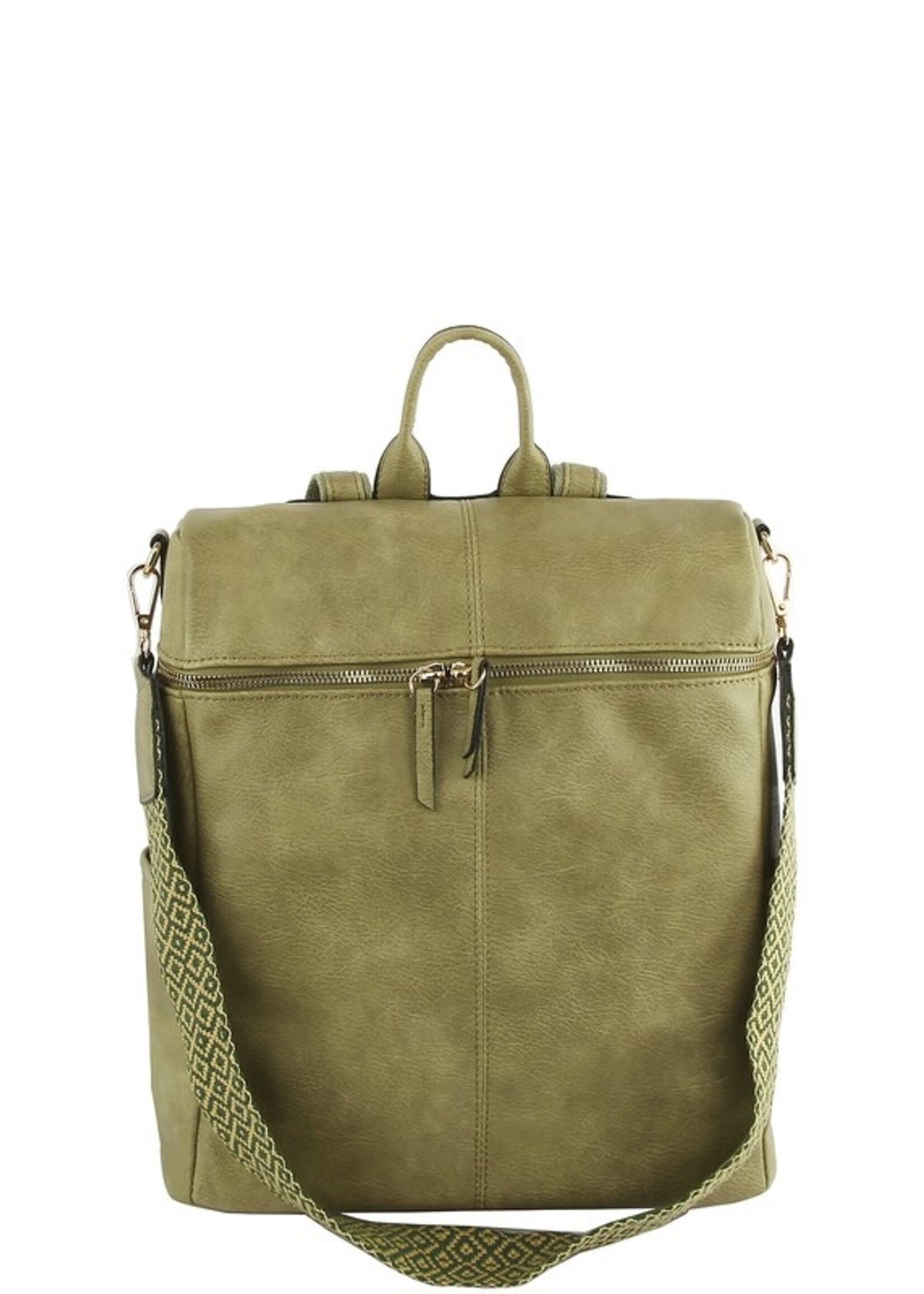 Angelle Smooth Zipper Backpack