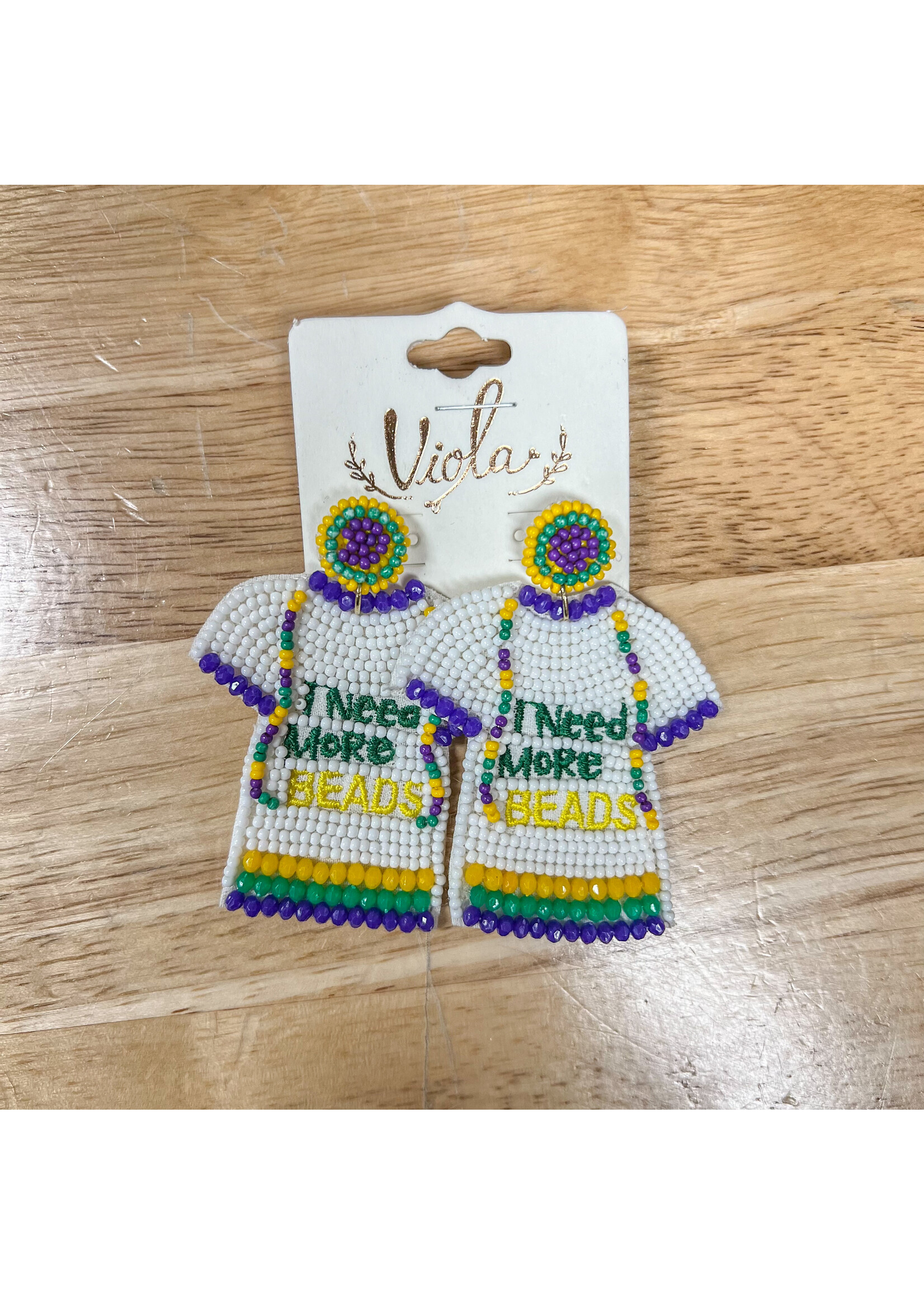 Mardi Gras Sweater Earrings