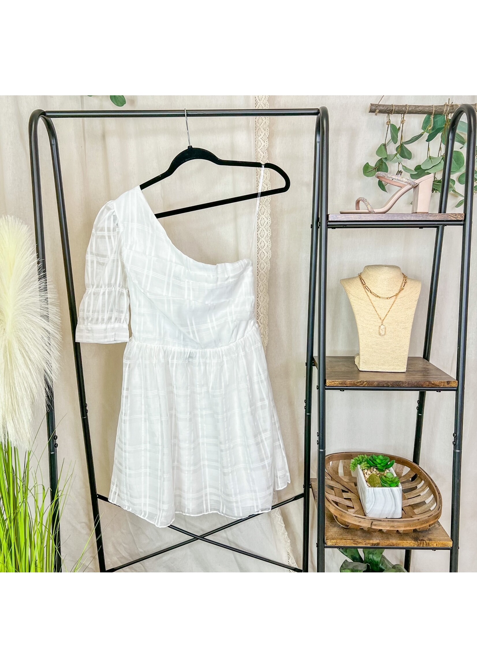 Bridal Bliss White One Shoulder Dress