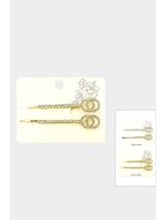 Double Circle Rhinestone Bobby Pin