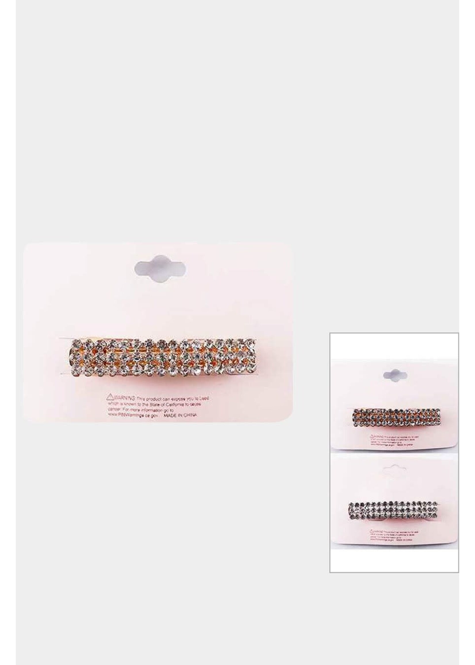 Rhinestone Rectangle Barrette