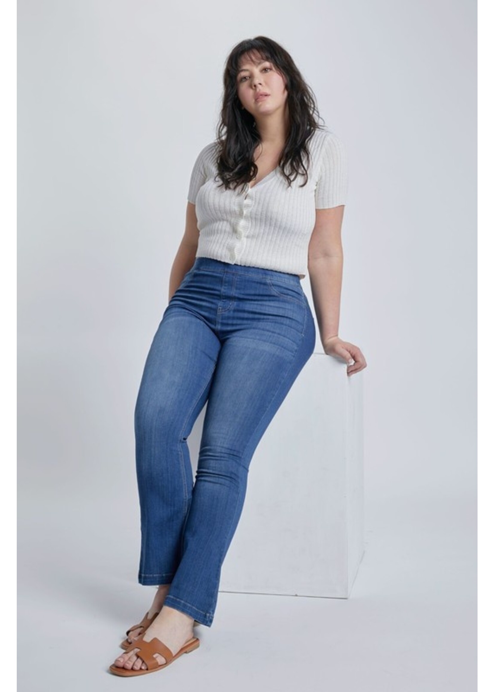 PL Dark Wash Flared Jegging - 30 Inches Inseam