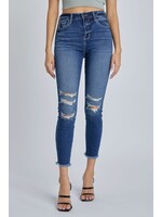 High Rise Crop Skinny Frayed Hem