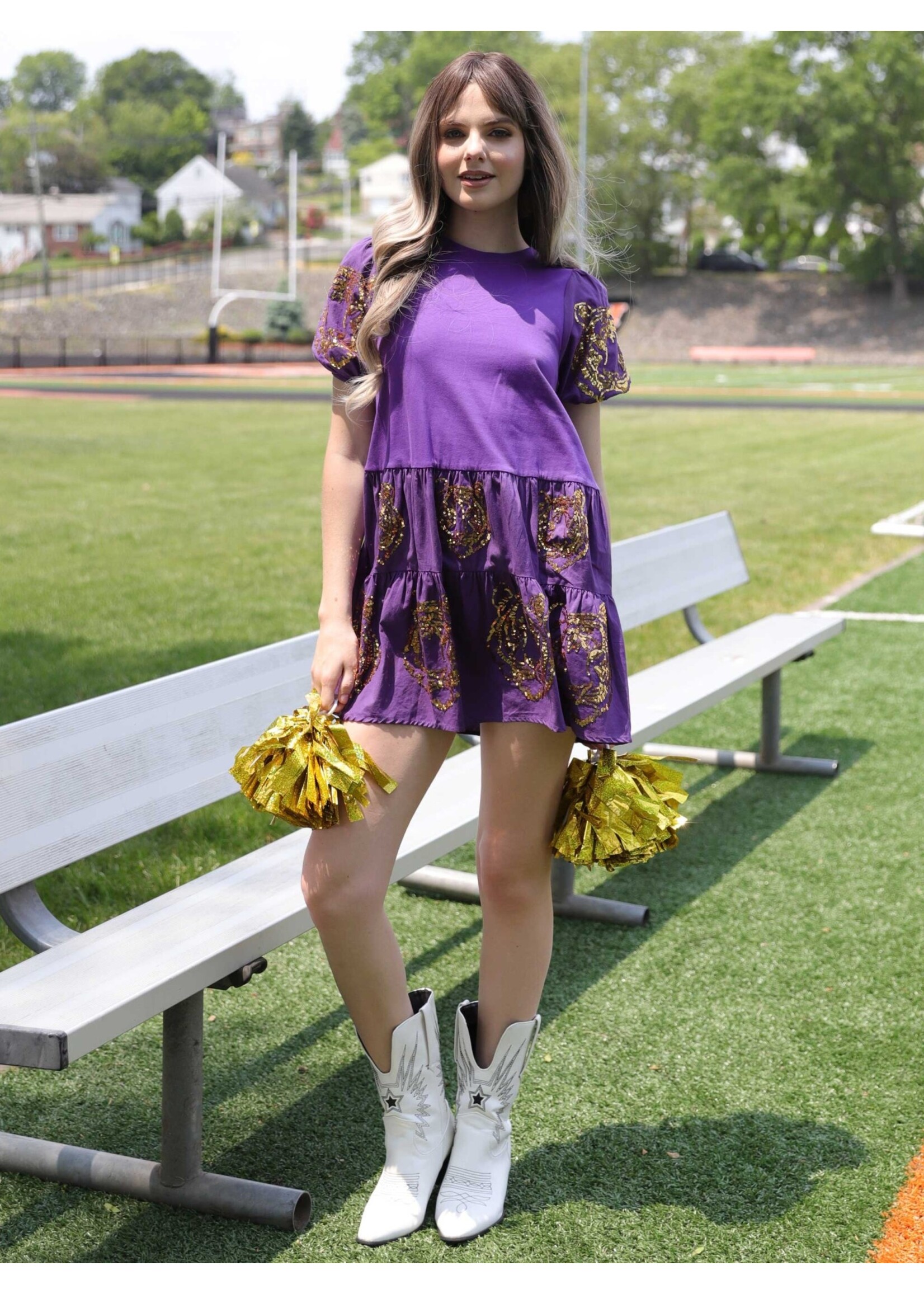 Forever LSU Sequin Babydoll Dress