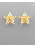 Gold Flake Star Studs