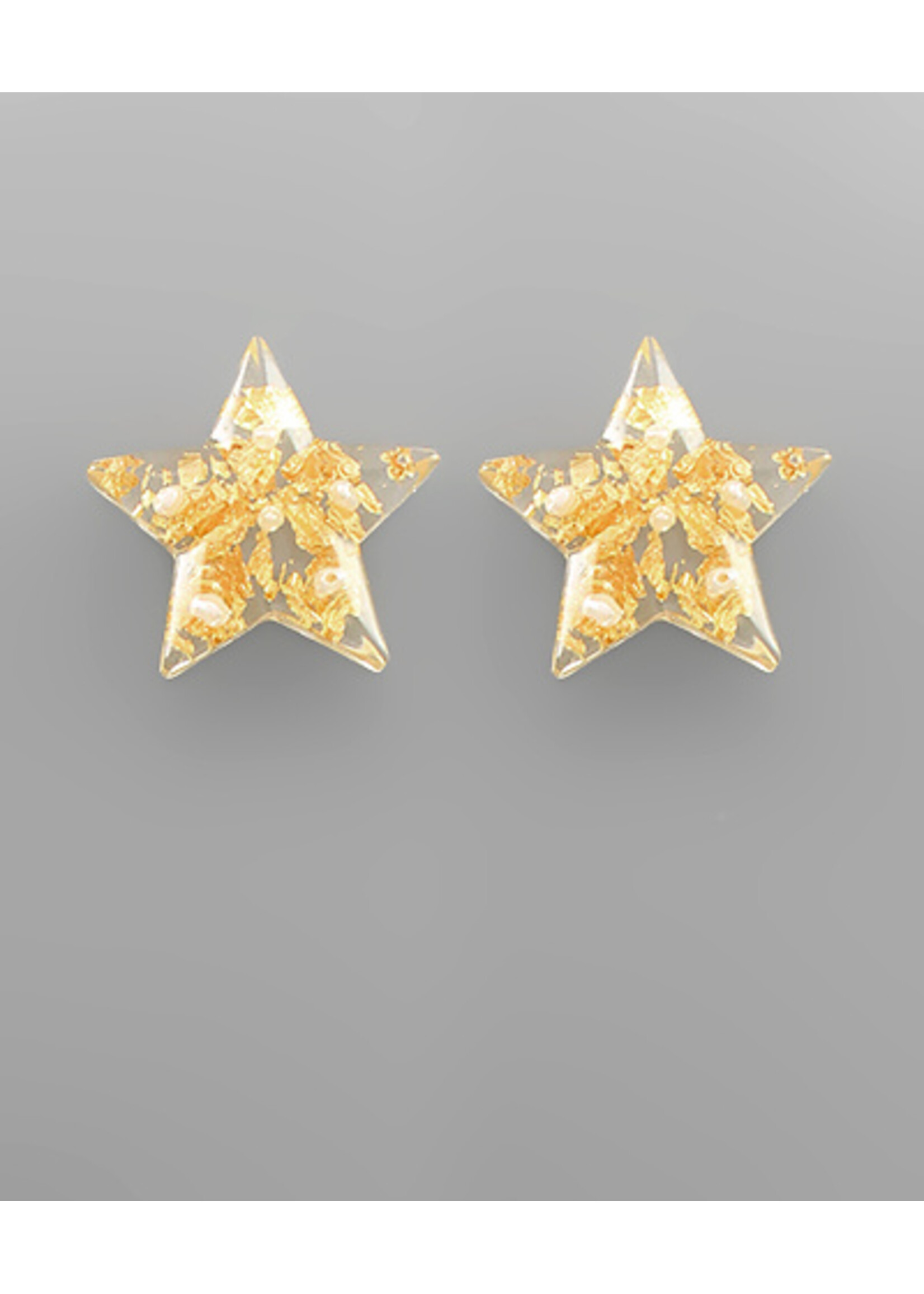 Gold Flake Star Studs