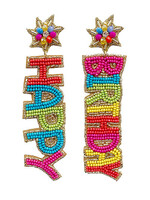 Happy Birthday Beaded Vertical EAR