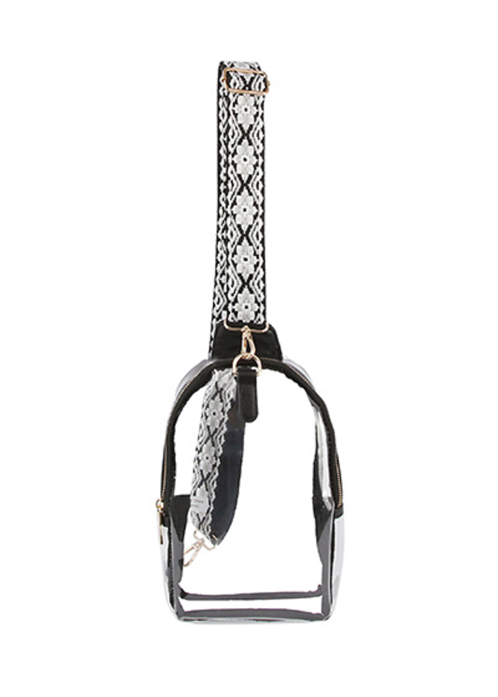 Woven Strap Clear Sling Bag
