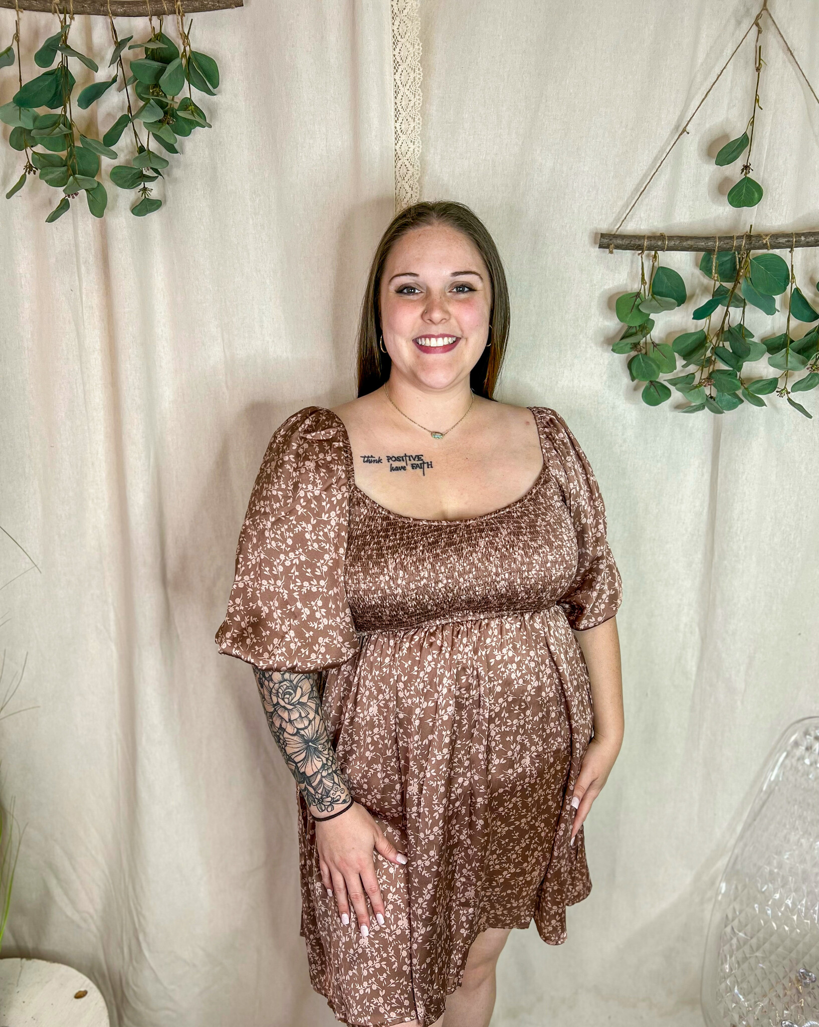 Curves Autumn In The Air Floral Dress The Cherry Lane Boutique