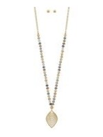 Leaf Pendant Long Necklace