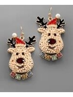 Beaded Rudolph Dangle EAR