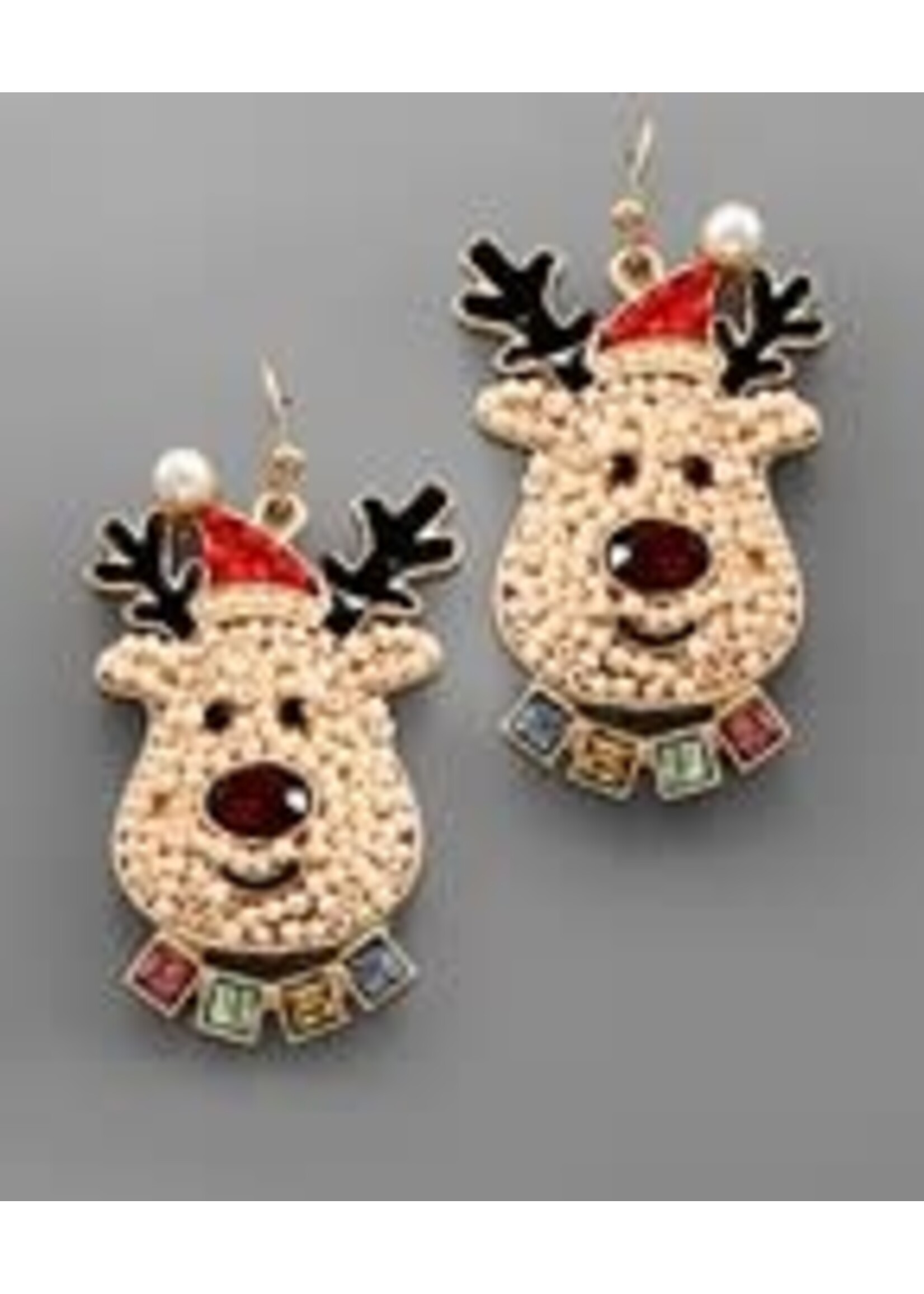 Beaded Rudolph Dangle EAR