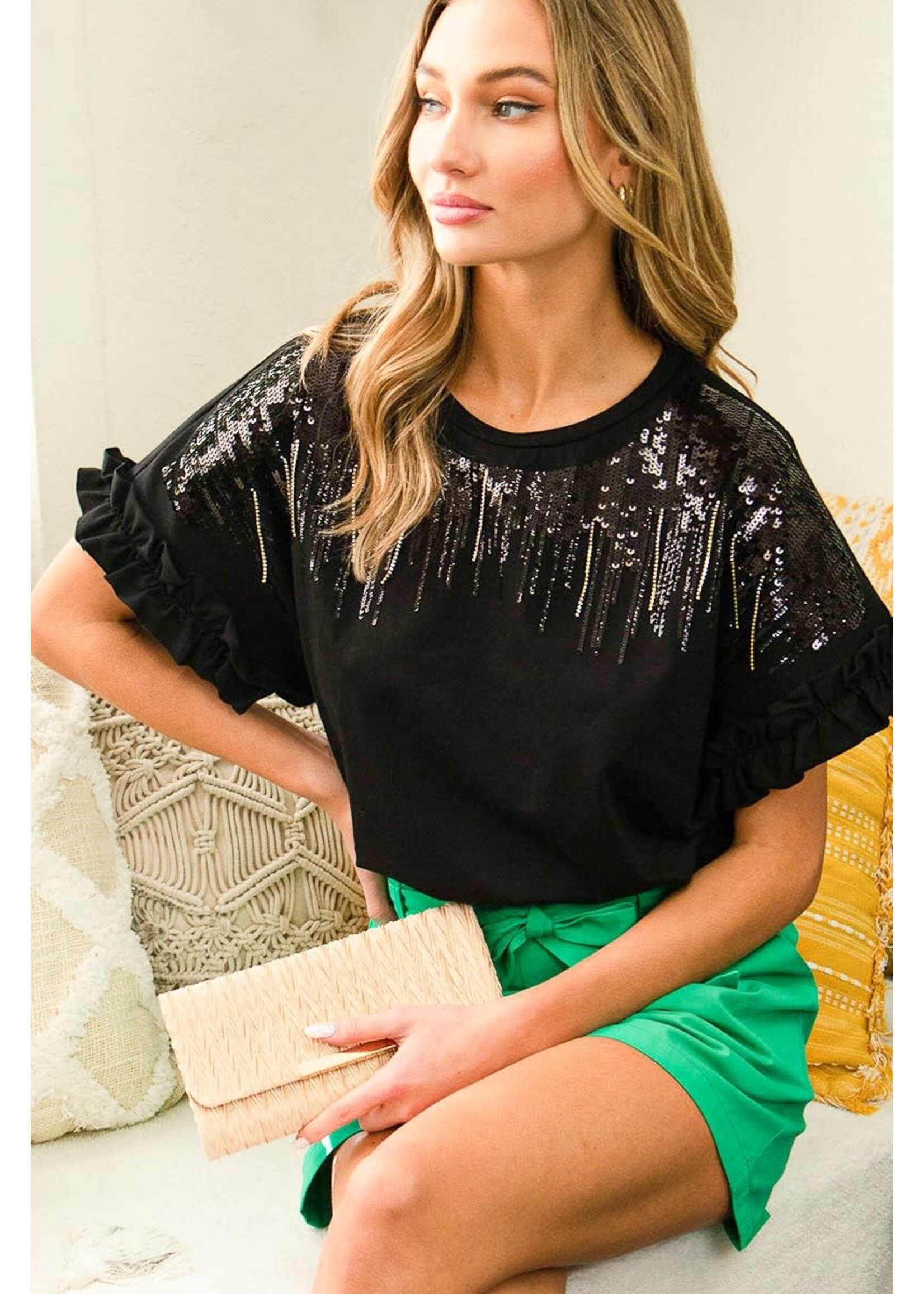 Ombre Seq & Rine Ruffle Top