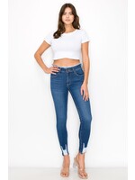 Cello Mid Rise Frayed Waistband Jeans