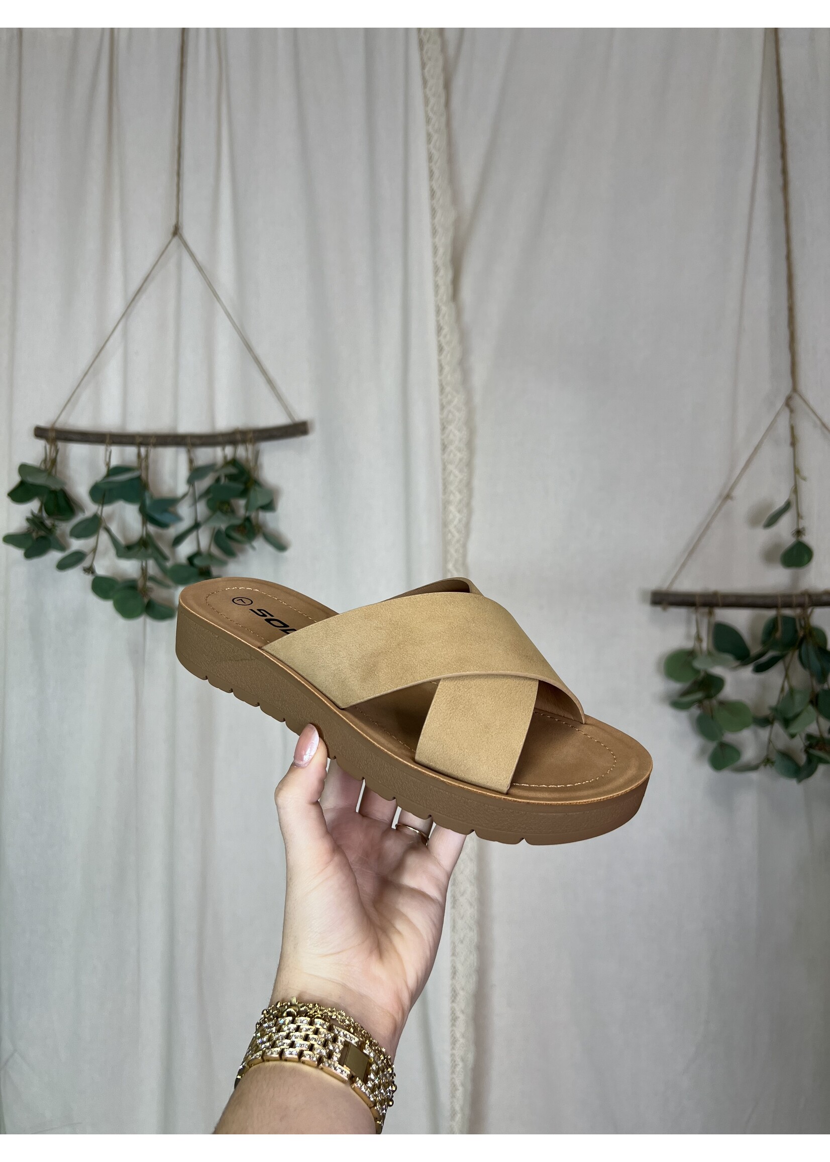 Lucy Cross Strap Sandal