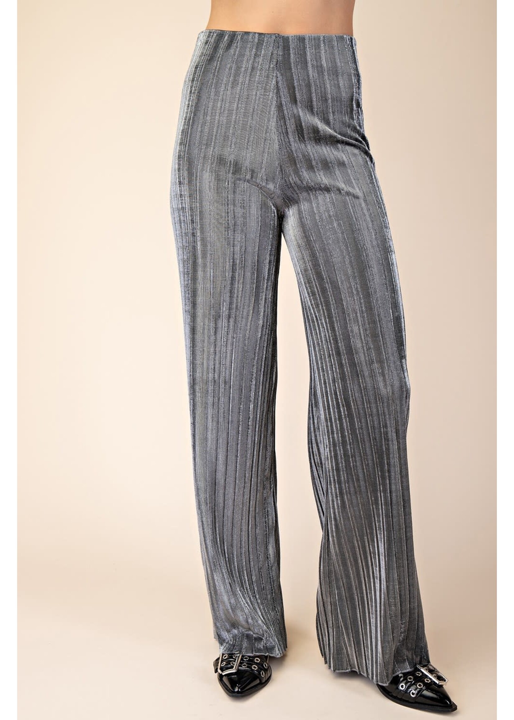 Pleated Metallic Pants