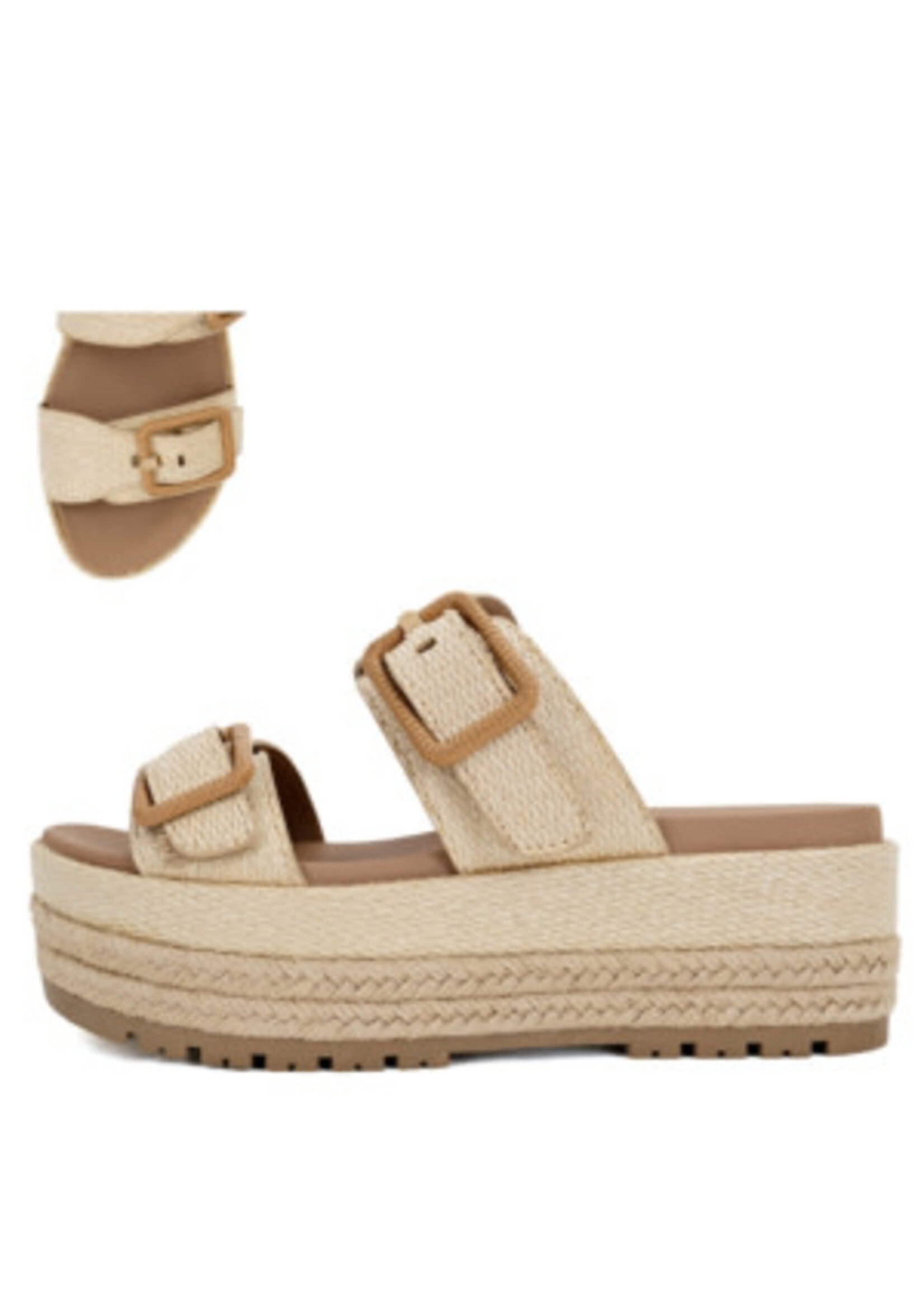 Funny Chunky Double Buckle Platform