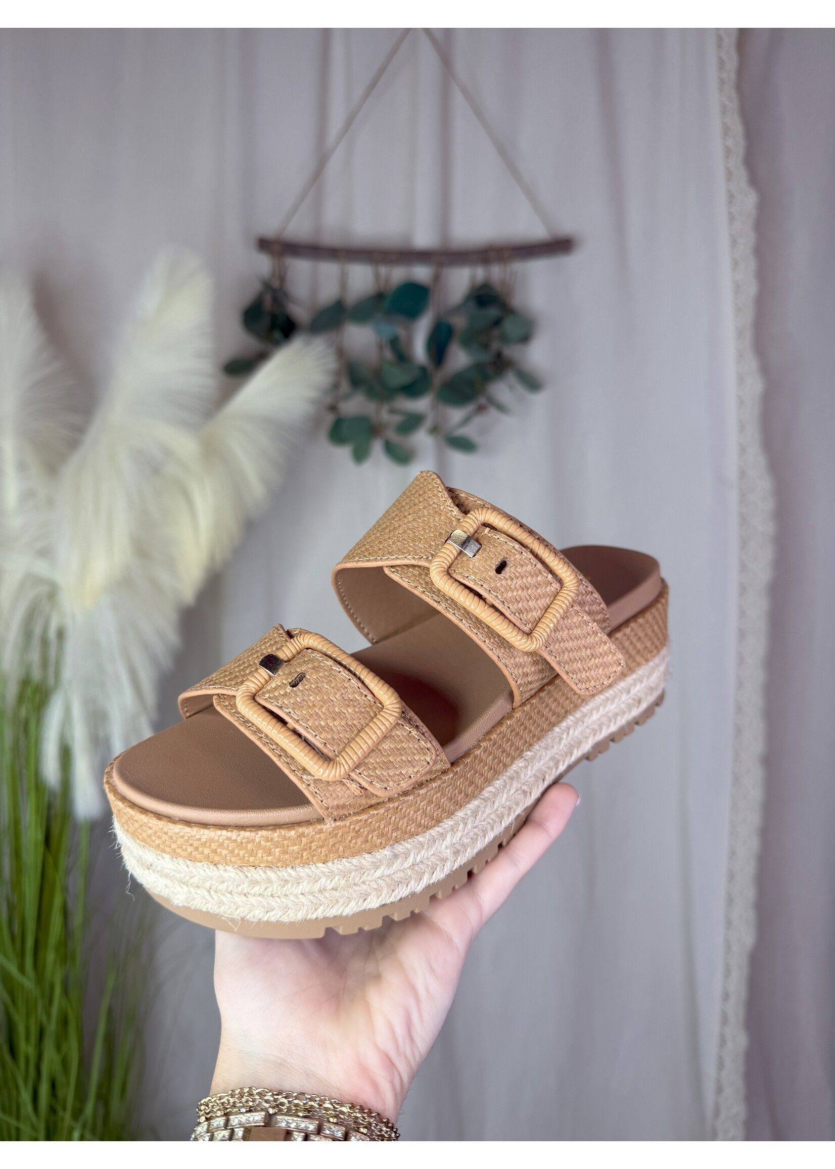 Funny Chunky Double Buckle Platform