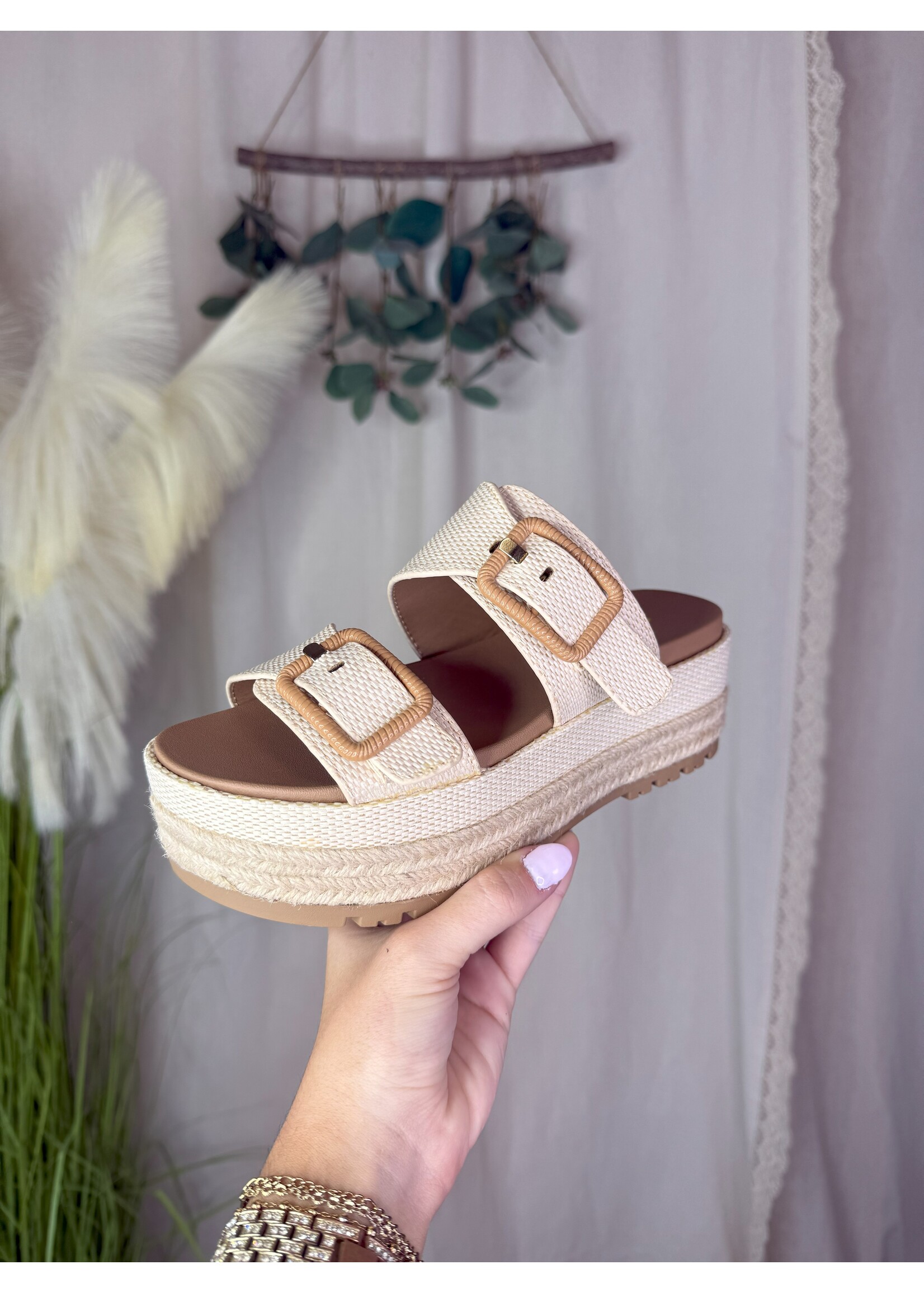 Funny Chunky Double Buckle Platform