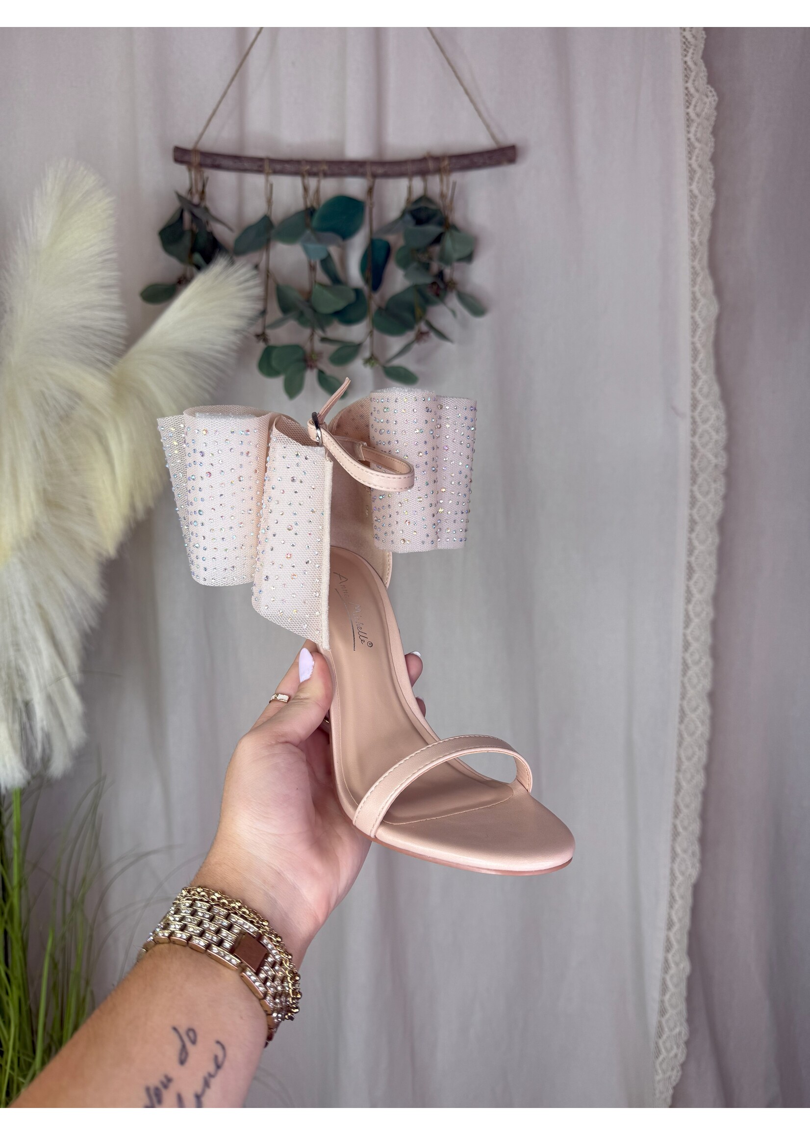 Dashing-91 Back Bow Heel W/ Glitter