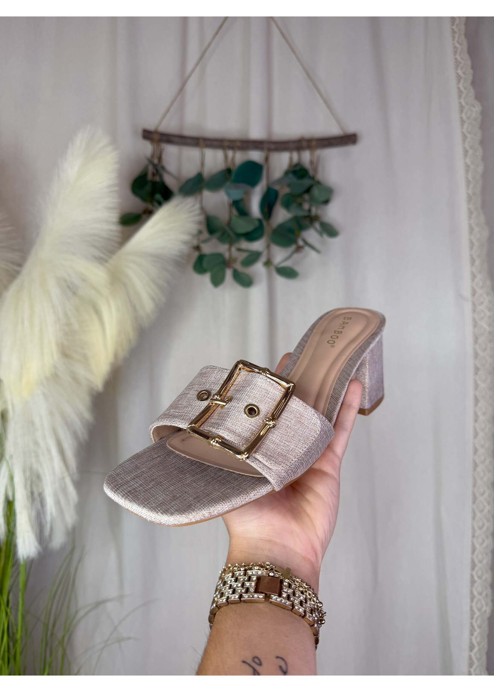 Bobbie-37 Wide Buckle Band Heel