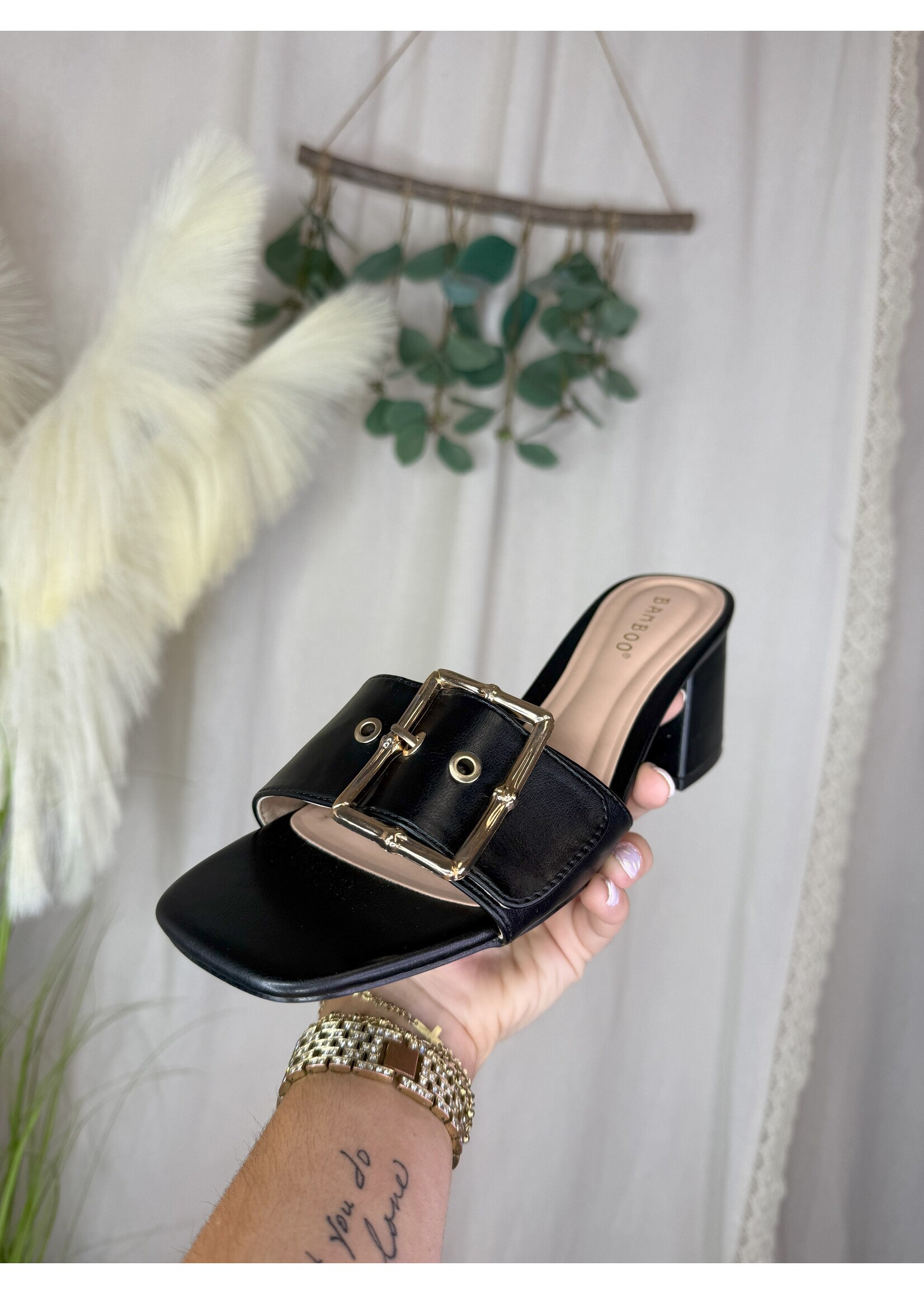 Bobbie-37 Wide Buckle Band Heel