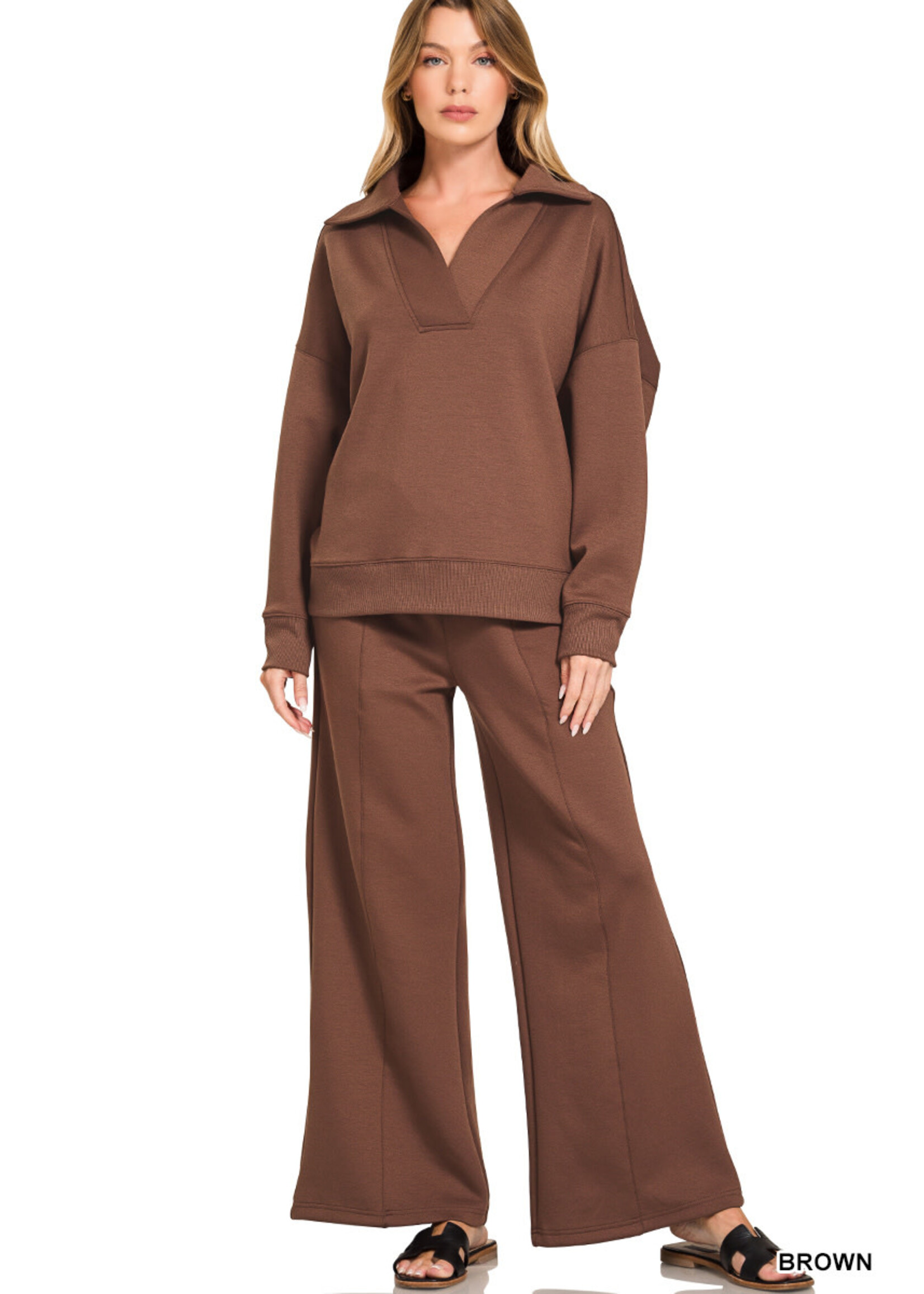 Scuba Collared Pullover & Pants Set
