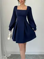 Wholesalesir Square Collar Long Sleeved Dress
