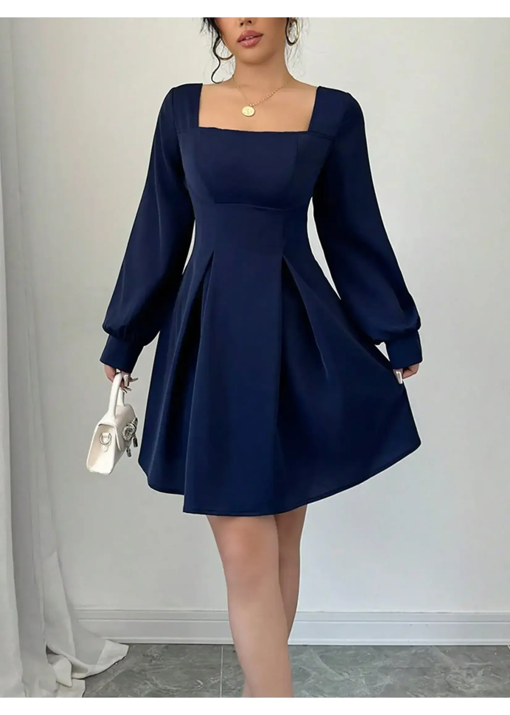Wholesalesir Square Collar Long Sleeved Dress