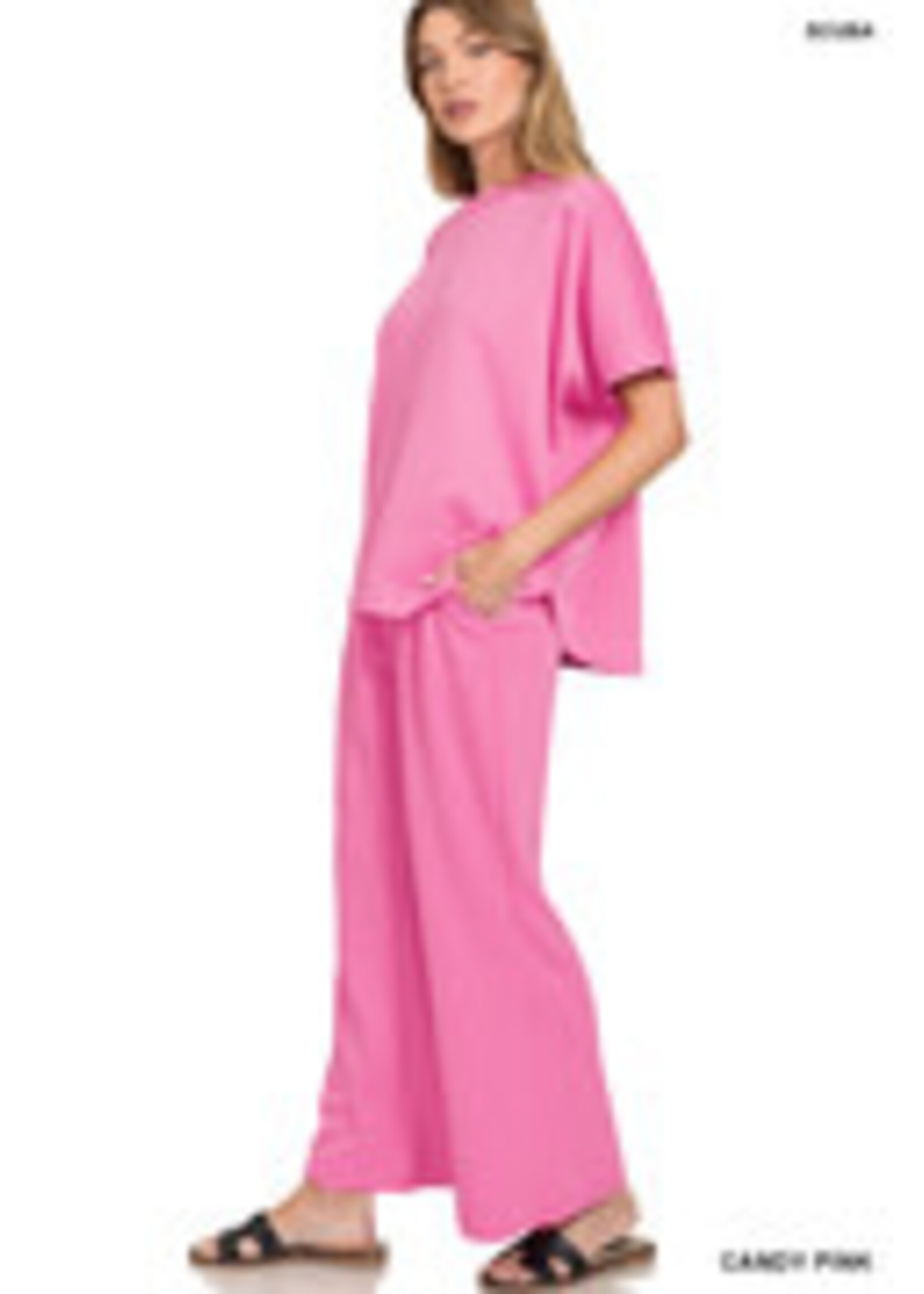 Curbed Hem Top & Pants Set