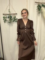 Wholesalesir Solid Color V-Neck Button Up Dress