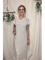 Wholesalesir Striped V-Neck Long Dress